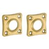 Set van twee krukrozetten vierkant 38mm messing antiek