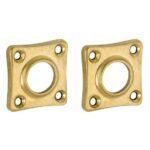 Set van twee krukrozetten vierkant 38mm messing antiek