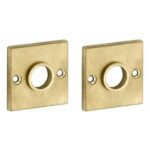 Set van twee krukrozetten Bauhaus messing antiek