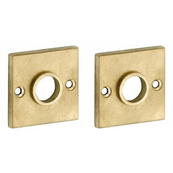 Set van twee krukrozetten Bauhaus messing antiek