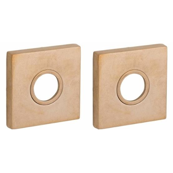 Set van twee krukrozetten Bauhaus verdekt messing antiek