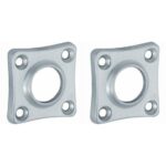 Set van twee krukrozetten vierkant 38mm mat chroom