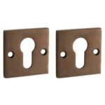 Set van twee PC-Plaatjes Bauhaus messing antiek brons