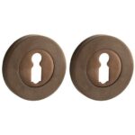 Set van twee sleutelplaatjes Vivo BB messing antiek brons