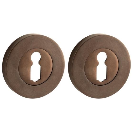 Set van twee sleutelplaatjes Vivo BB messing antiek brons