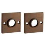 Set van twee krukrozetten Bauhaus messing antiek brons