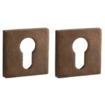 Set van twee PC-Plaatjes Bauhaus verdekt messing antiek brons