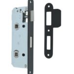 Smaldeurslot wc/badkamer 63/8 mm met ronde voorplaat rvs zwart