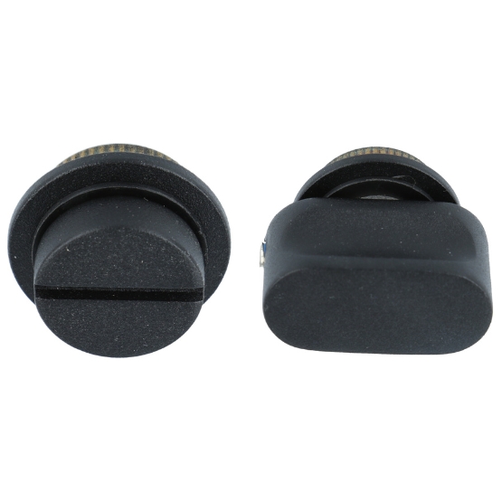 Deurkruk Vierkant op mini rozet met wc-sluiting en smaldeurslot wc63/8 met ronde voorplaat rvs zwart