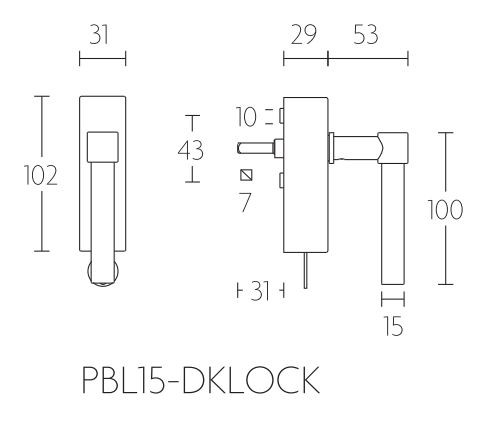 Draaikiepgarnituur PIET BOON PBL15-DKLOCK mat rvs - Afbeelding 2
