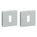 Set van twee sleutelplaatjes vierkant RVS mat