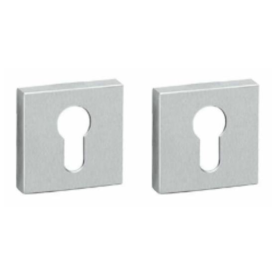 Set van twee cilinderplaatjes vierkant RVS mat