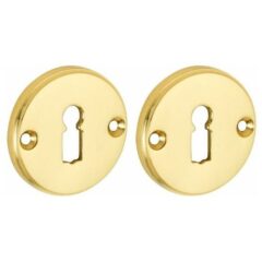 Set van twee Sleutelplaatjes Facet BB messing gelakt