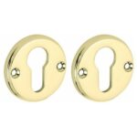 Set van twee PC-Plaatjes Facet BB messing gelakt