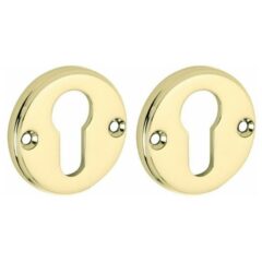 Set van twee PC-Plaatjes Facet BB messing gelakt