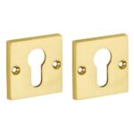 Set van twee PC-Plaatjes Bauhaus messing gelakt