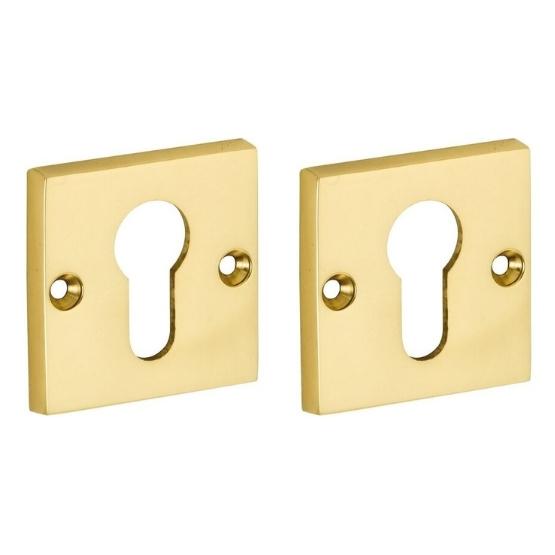 Set van twee PC-Plaatjes Bauhaus messing gelakt