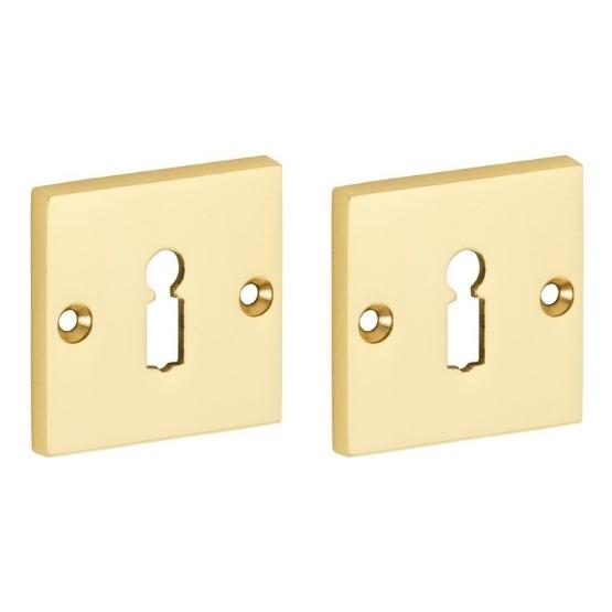 Set van twee Sleutelplaatjes Bauhaus messing gelakt