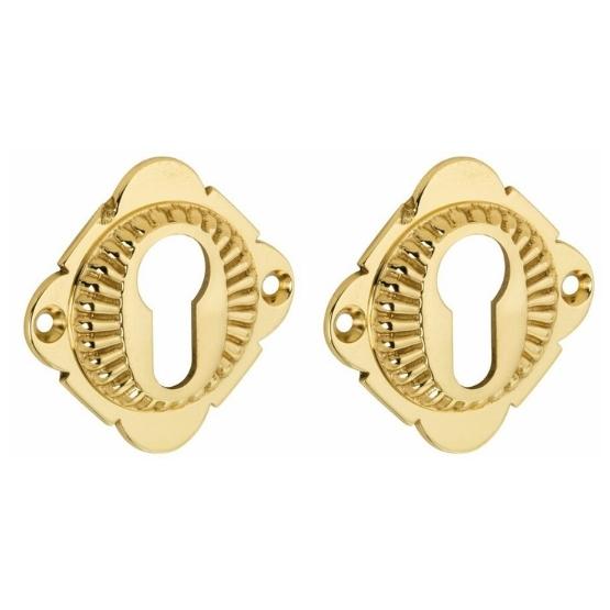 Set van twee PC-Plaatjes Nouveau messing gelakt