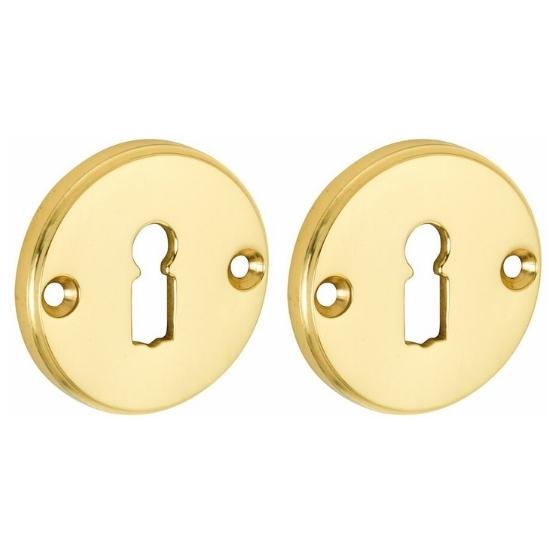 Set van twee sleutelplaatjes Facet BB messing ongelakt