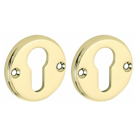 Set van twee PC-Plaatjes Facet BB messing ongelakt