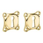 Set van twee Sleutelplaatjes Bonton messing ongelakt