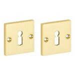 Set van twee Sleutelplaatjes Bauhaus messing ongelakt