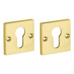 Set van twee PC-Plaatjes Bauhaus messing ongelakt