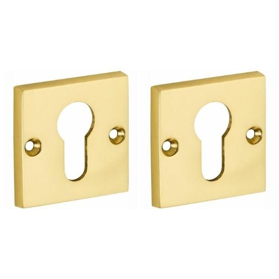 Set van twee PC-Plaatjes Bauhaus messing ongelakt