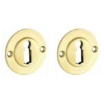 Set van twee sleutelplaatjes Chemin de Fer 40mm BB messing ongelakt