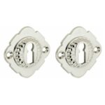 Set van twee sleutelplaatjes Nouveau glans nikkel