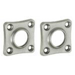 Set van twee krukrozetten vierkant 38mm mat nikkel ongelakt