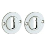 Set van twee sleutelplaatjes Chemin de Fer 50mm BB glans chroom