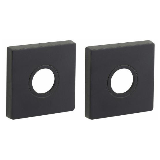 Set van twee krukrozetten Bauhaus verdekt mat zwart