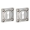 Set van twee sleutelplaatjes vierkant 39 mm glans nikkel