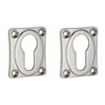 Set van twee PC-plaatjes vierkant 47x39 mm glans nikkel