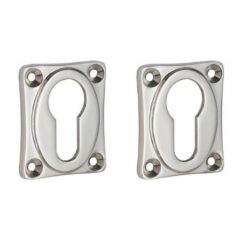 Set van twee PC-plaatjes vierkant 47x39 mm glans nikkel