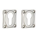 Set van twee PC-plaatjes vierkant 47x39 mm mat nikkel ongelakt