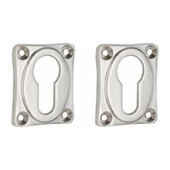 Set van twee PC-plaatjes vierkant 47x39 mm mat nikkel ongelakt