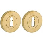 Set van twee sleutelplaatjes Vivo BB messing antiek