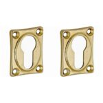 Set van twee PC-Plaatjes Vierkant messing antiek