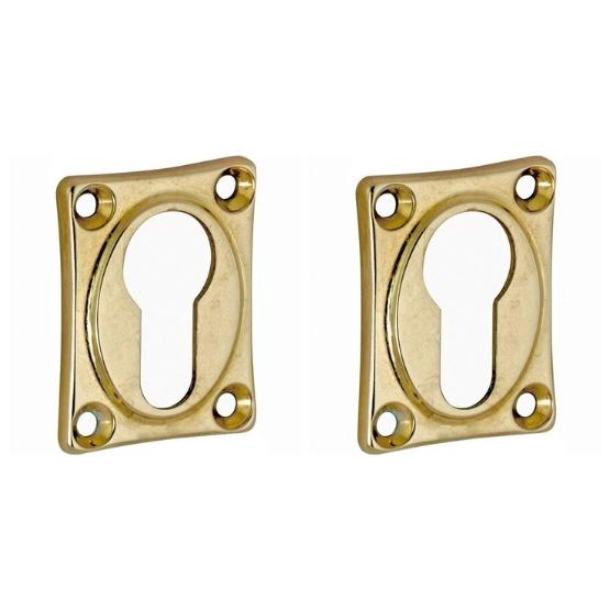 Set van twee PC-Plaatjes Vierkant messing antiek