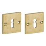 Set van twee Sleutelplaatjes Bauhaus messing antiek