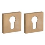 Set van twee PC-Plaatjes Bauhaus verdekt messing antiek