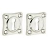 Set van twee sleutelplaatjes vierkant 38 mm glans nikkel