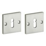 Set van twee Sleutelplaatjes Bauhaus mat nikkel ongelakt