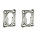 Set van twee PC-Plaatjes vierkant mat nikkel ongelakt