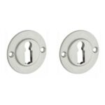 Set van twee sleutelplaatjes Chemin de Fer 40mm BB mat nikkel ongelakt