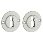 Set van twee sleutelplaatjes Chemin de Fer 50mm BB mat nikkel ongelakt