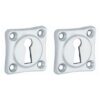 Set van twee Sleutelplaatjes Vierkant 38 mm mat chroom